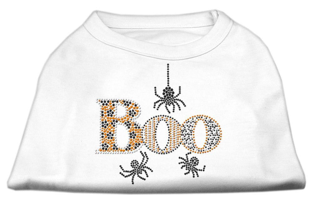 Boo Rhinestone Dog Shirt White Med (12)