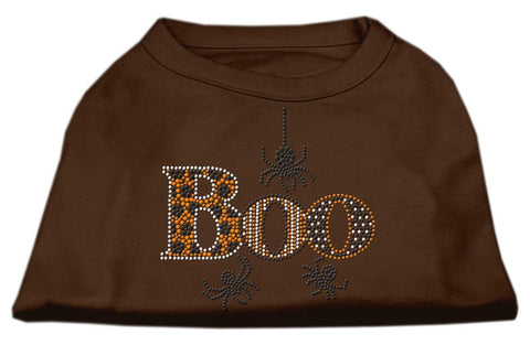 Boo Rhinestone Dog Shirt Brown Sm (10)