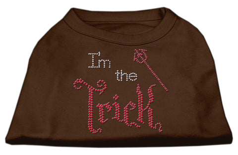 I'm the Trick Rhinestone Dog Shirt Brown XS (8)