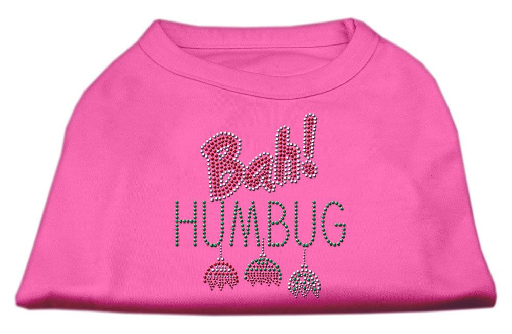 Bah Humbug Rhinestone Dog Shirt Bright Pink Lg (14)