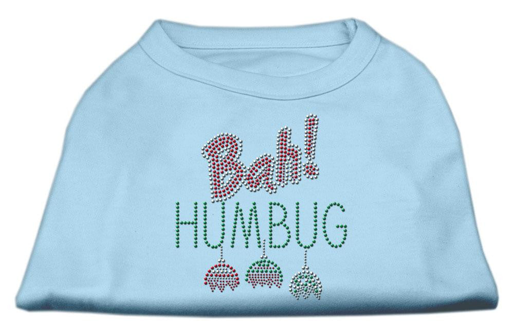 Bah Humbug Rhinestone Dog Shirt Baby Blue Sm (10)