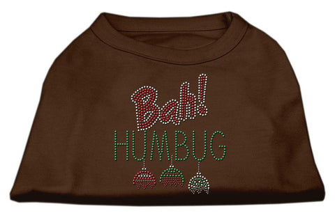 Bah Humbug Rhinestone Dog Shirt Brown Sm (10)