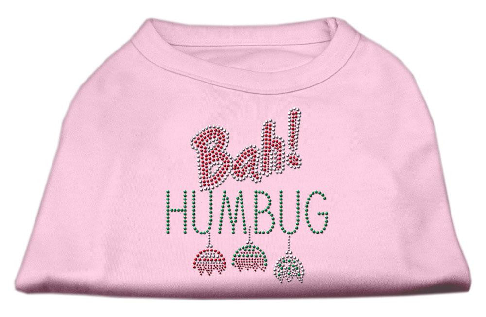 Bah Humbug Rhinestone Dog Shirt Light Pink XL (16)