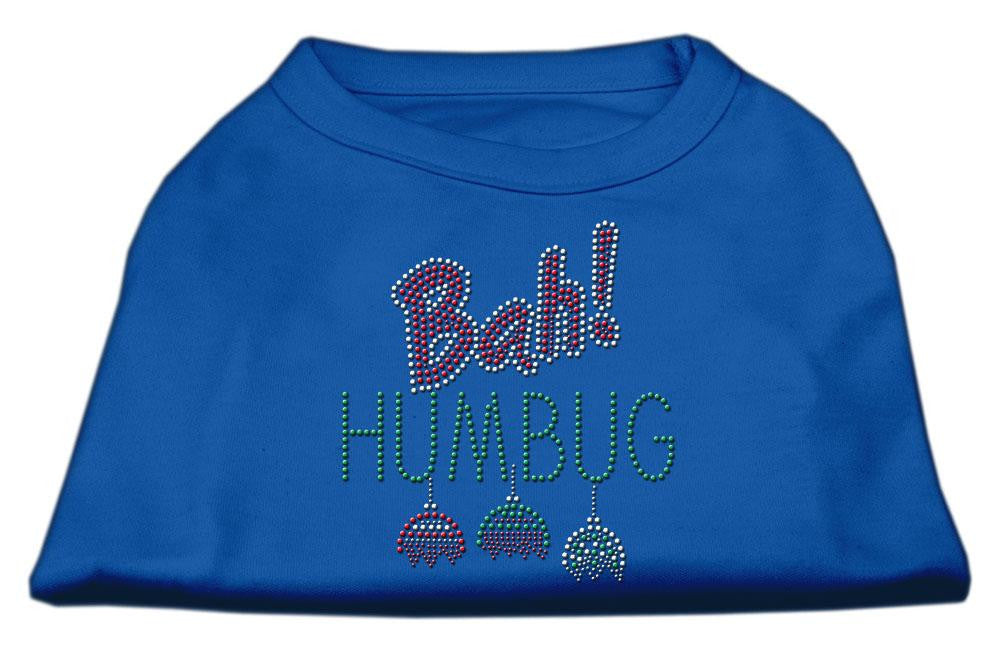 Bah Humbug Rhinestone Dog Shirt Blue XS (8)