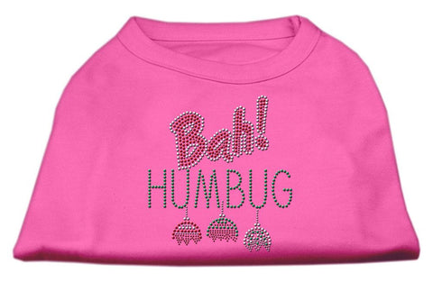 Bah Humbug Rhinestone Dog Shirt Bright Pink XS (8)