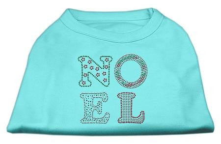 Noel Rhinestone Dog Shirt Aqua Lg (14)