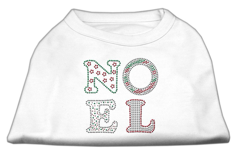 Noel Rhinestone Dog Shirt White Med (12)