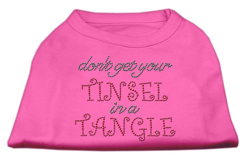 Tinsel in a Tangle Rhinestone Dog Shirt Bright Pink Lg (14)