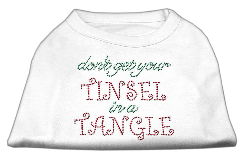 Tinsel in a Tangle Rhinestone Dog Shirt White Sm (10)