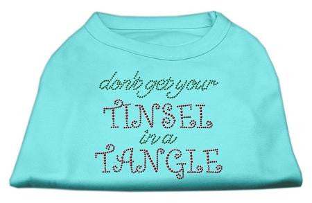 Tinsel in a Tangle Rhinestone Dog Shirt Aqua XS (8)