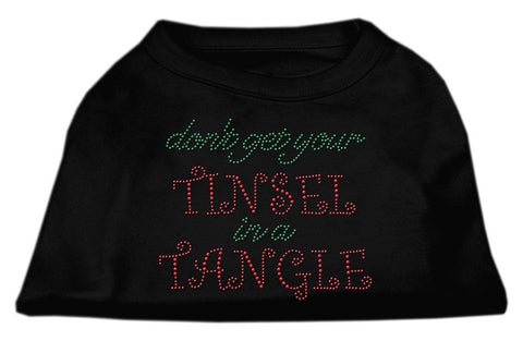 Tinsel in a Tangle Rhinestone Dog Shirt Black  XXL (18)