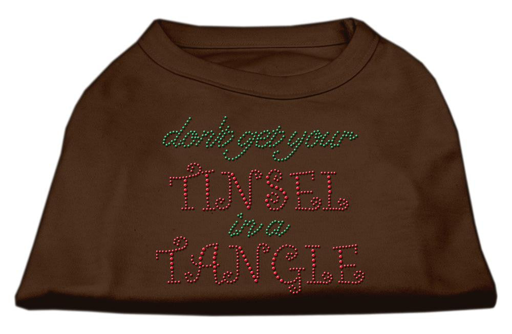 Tinsel in a Tangle Rhinestone Dog Shirt Brown XXL (18)