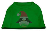 Santa Penguin Rhinestone Dog Shirt Green Sm (10)