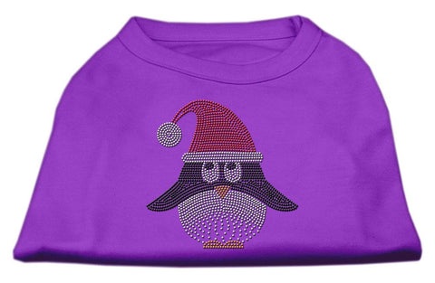 Santa Penguin Rhinestone Dog Shirt Purple Sm (10)