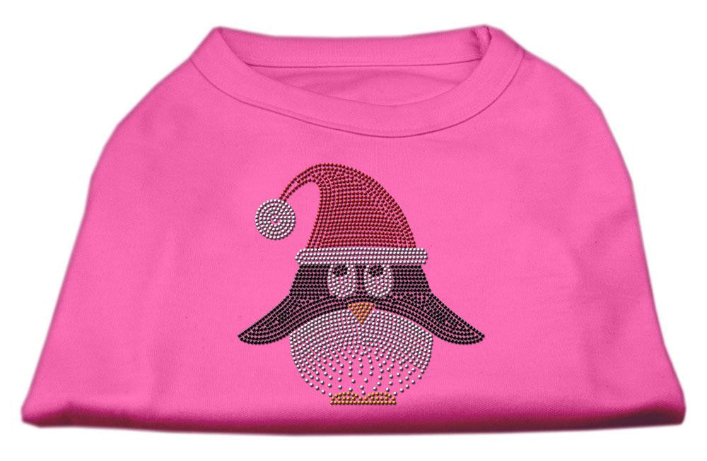 Santa Penguin Rhinestone Dog Shirt Bright Pink XS (8)