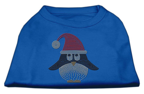 Santa Penguin Rhinestone Dog Shirt Blue XXL (18)