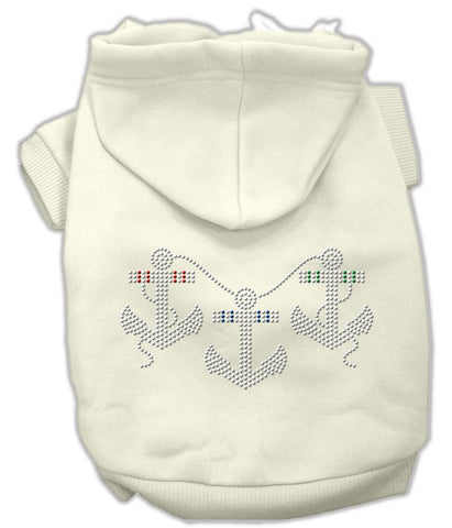 Rhinestone Anchors Hoodies Cream L (14)