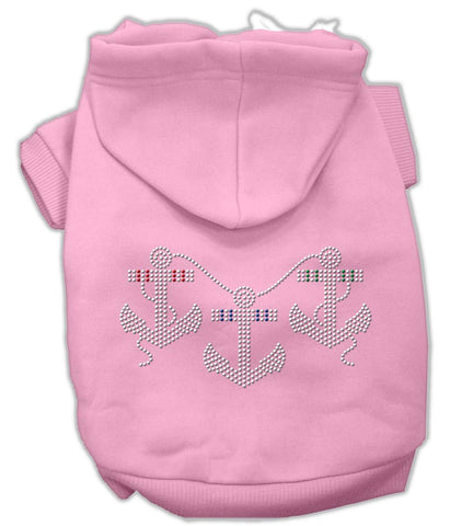 Rhinestone Anchors Hoodies Pink L (14)