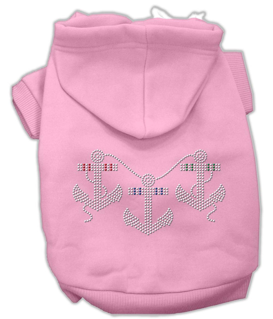 Rhinestone Anchors Hoodies Pink Xs (8)