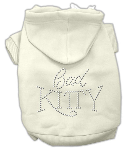 Bad Kitty Rhinestud Hoodie Cream L (14)