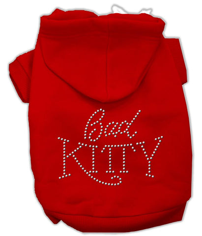 Bad Kitty Rhinestud Hoodie Red L (14)