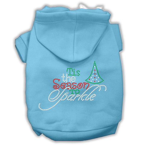 Tis The Season To Sparkle Rhinestone Dog Hoodie Baby Blue L (14)