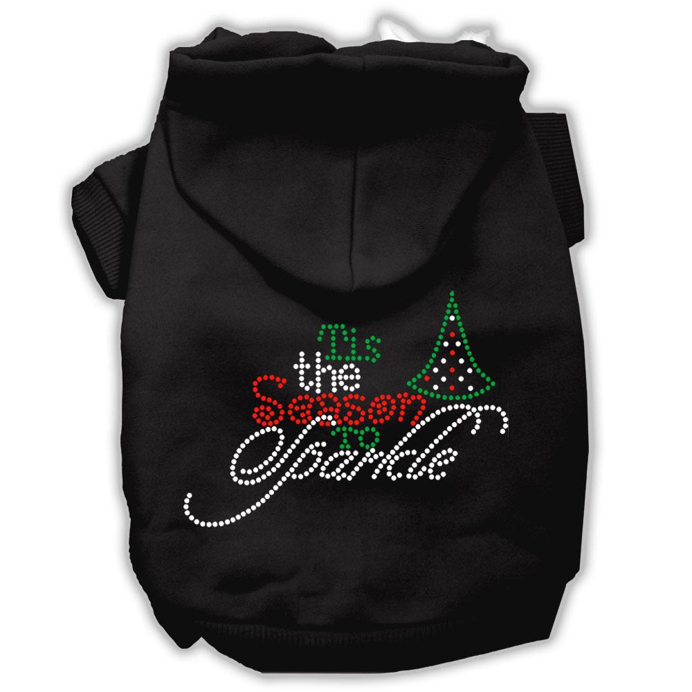 Tis The Season To Sparkle Rhinestone Dog Hoodie Black L (14)