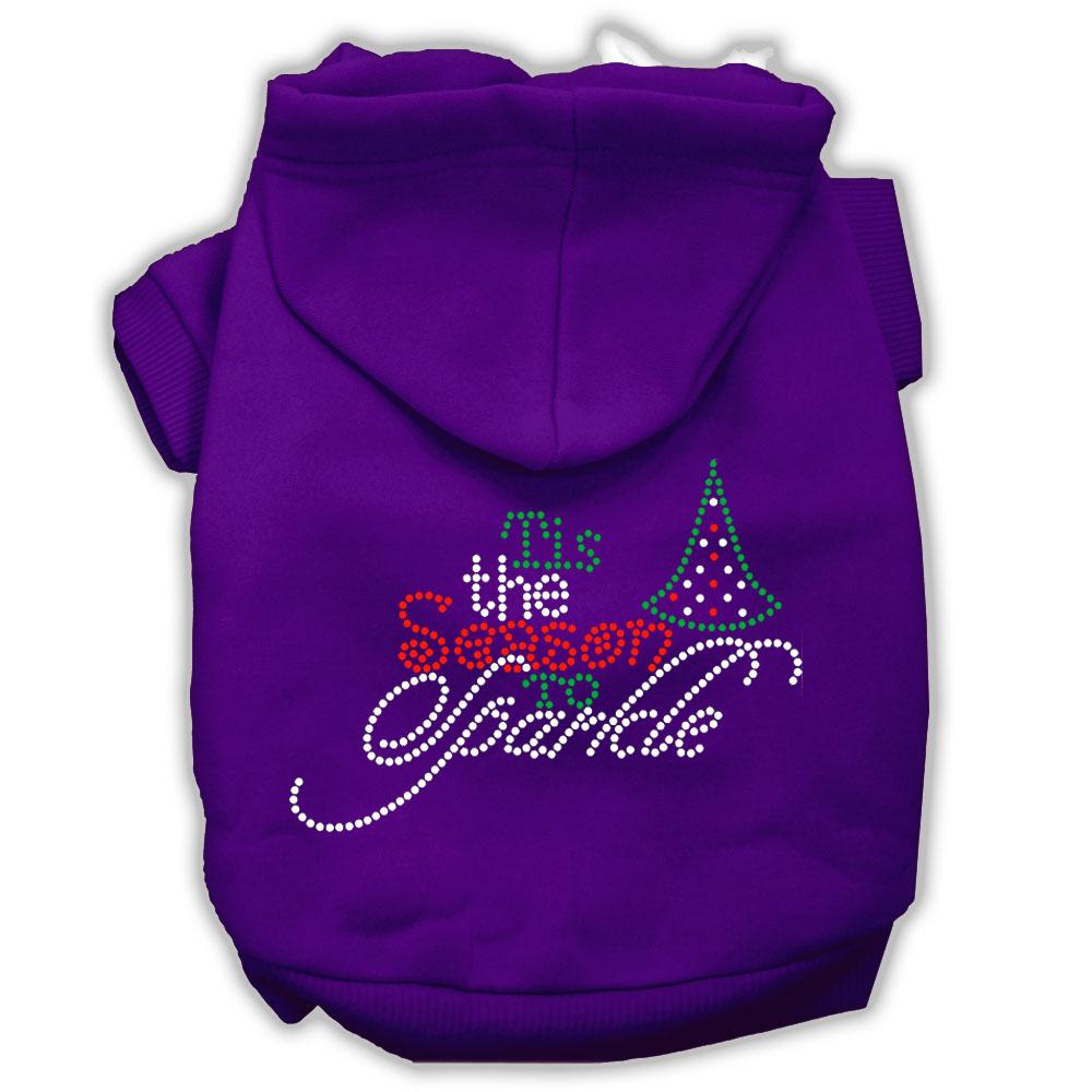 Tis The Season To Sparkle Rhinestone Dog Hoodie Purple L (14)