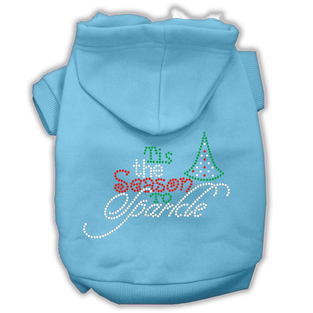 Tis The Season To Sparkle Rhinestone Dog Hoodie Baby Blue M (12)