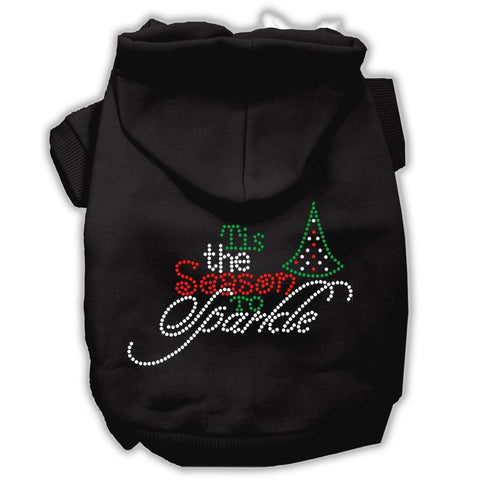 Tis The Season To Sparkle Rhinestone Dog Hoodie Black M (12)