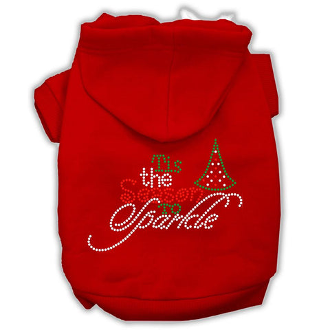 Tis The Season To Sparkle Rhinestone Dog Hoodie Red M (12)