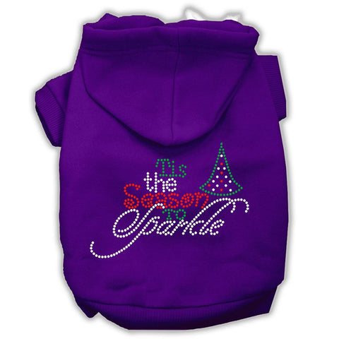 Tis The Season To Sparkle Rhinestone Dog Hoodie Purple S (10)