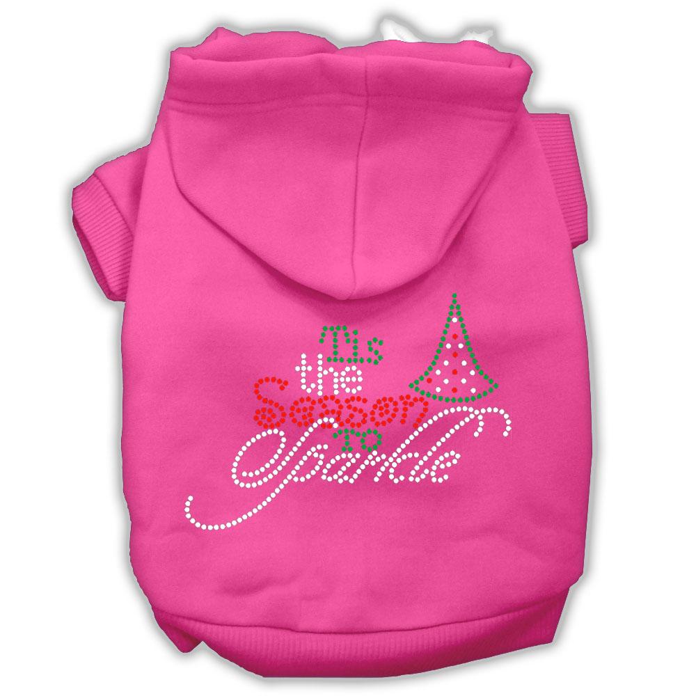 Tis The Season To Sparkle Rhinestone Dog Hoodie Bright Pink Xxl (18)