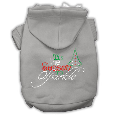 Tis The Season To Sparkle Rhinestone Dog Hoodie Grey Xxxl(20)