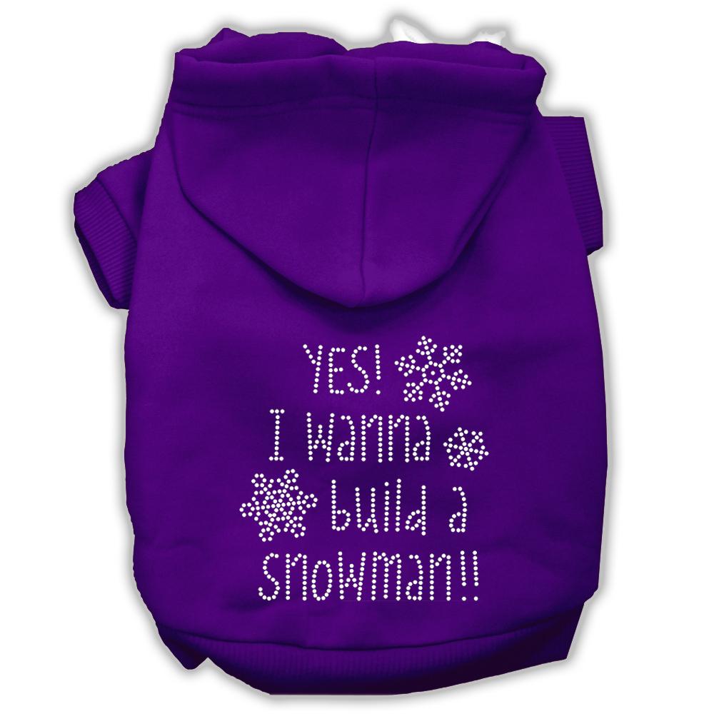 Yes! I Want To Build A Snowman Rhinestone Dog Hoodie Purple L (14)