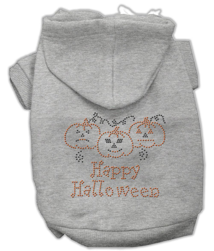 Happy Halloween Rhinestone Hoodies Grey Xs (8)