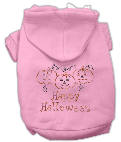 Happy Halloween Rhinestone Hoodies Pink Xs (8)