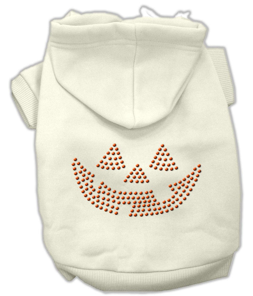 Jack O' Lantern Rhinestone Hoodies Cream S (10)