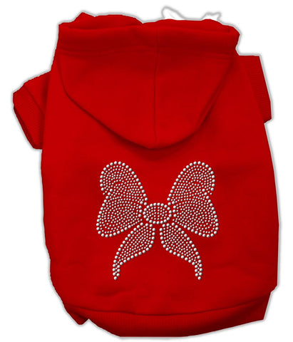 Rhinestone Bow Hoodies Red M (12)