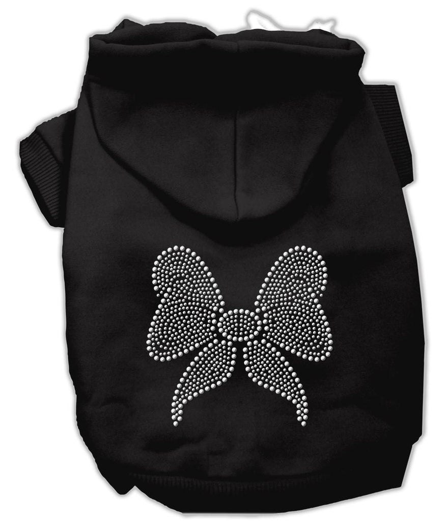 Rhinestone Bow Hoodies Black S (10)