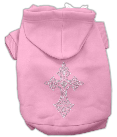 Rhinestone Cross Hoodies Pink Xs (8)