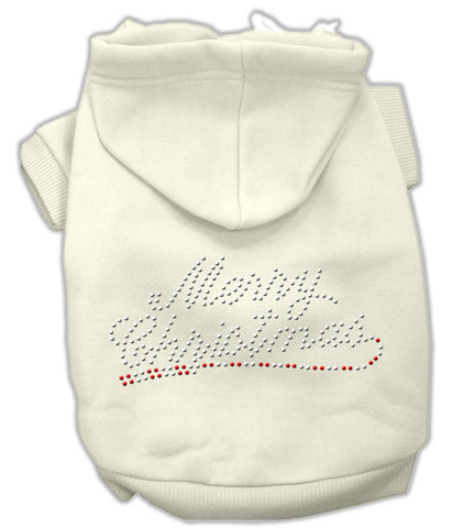 Merry Christmas Rhinestone Hoodies Cream XXL (18)