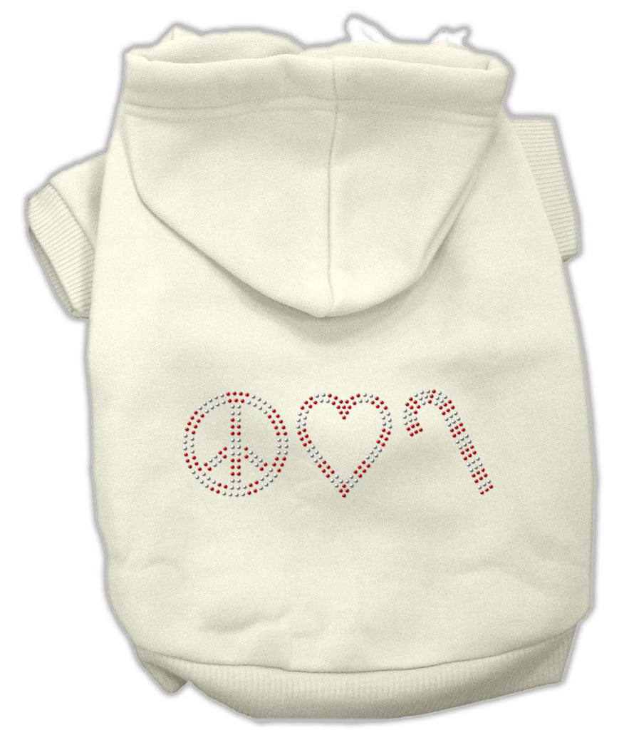 Peace, Love and Candy Canes Hoodies Cream XXXL(20)