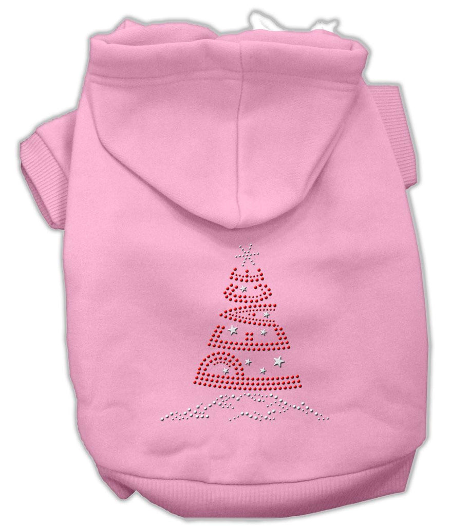 Peace Tree Rhinestone Hoodies Pink L (14)