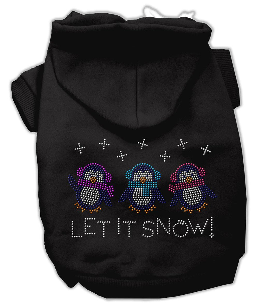 Let it Snow Penguins Rhinestone Hoodie Black M (12)