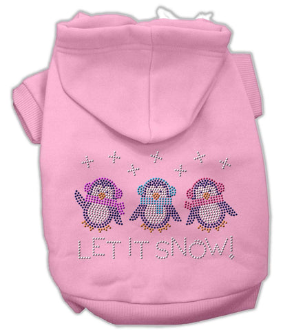 Let It Snow Penguins Rhinestone Hoodie Pink M (12)