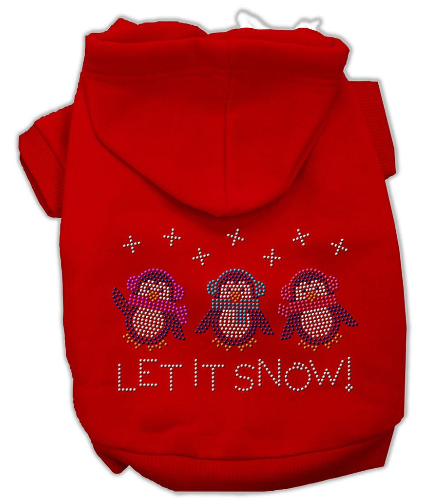 Let it Snow Penguins Rhinestone Hoodie Red XS (8)