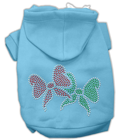 Christmas Bows Rhinestone Hoodie Baby Blue Xs (8)