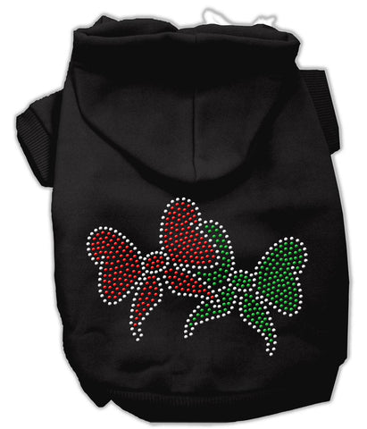 Christmas Bows Rhinestone Hoodie Black XS (8)