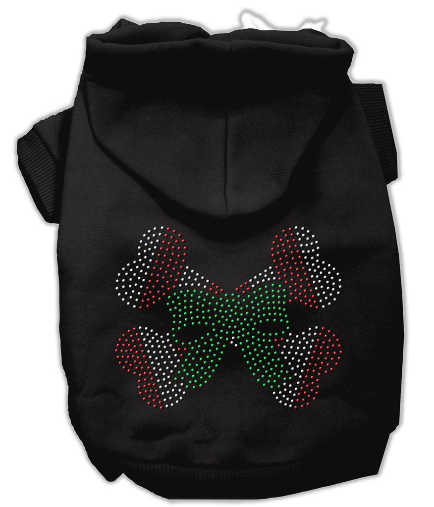 Candy Cane Crossbones Rhinestone Hoodie Black L (14)